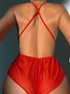 Женское боди Kamila с кружевом, красное, размер XL - изображение 2
