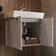 Тумба Devit Flow 484060W 60 см з умивальником та ручками, білий матовий - изображение 9