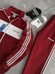 Весняно-осінньо-літній Спортивний костюм Adidas, чоловічий, кофта-штани, червоний, розмір XL - изображение 4