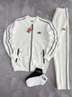 Весняно-осінньо-літній Костюм Ellesse, чоловічий, кофта-штани лампас, молочний, розмір M - изображение 3