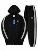 Весняно-осінній Костюм (бавовна) Adidas, чоловічий, зіп худі-штани, чорний, розмір L - изображение 1
