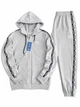 Весняно-осінній Костюм (бавовна) Adidas, чоловічий, зіп худі-штани, сірий, розмір M - изображение 1