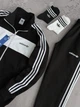 Весняно-осінньо-літній Спортивний костюм Adidas, чоловічий, кофта-штани, чорний, розмір XXL - изображение 4
