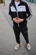 Весняно-осінньо-літній Спортивний костюм Adidas, чоловічий, кофта-штани, чорний, розмір XXL - изображение 11
