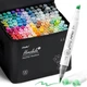 Набор спиртовых маркеров для скетчинга Кисть Долото рисования Ohuhu 120 Colors Dual Tips Alcohol Art Markers, Brush & Chisel - изображение 1