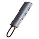 USB-хаб Baseus Metal Gleam Multifunctional 7-in-1 USB-C to 2xUSB-A/2xUSB-C/HDMI/SD/TF Grey (WKWG020113) - зображення 3