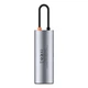 USB-хаб Baseus Metal Gleam Multifunctional 7-in-1 USB-C to 2xUSB-A/2xUSB-C/HDMI/SD/TF Grey (WKWG020113) - зображення 8