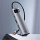 USB-хаб Baseus Metal Gleam Multifunctional 7-in-1 USB-C to 2xUSB-A/2xUSB-C/HDMI/SD/TF Grey (WKWG020113) - зображення 12
