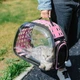 Сумка переноска для животных CosmoPet складная с иллюминатором для кошек собак грызунов птиц 340x200x200 мм текстильная овальная для путешествий до 3 кг - изображение 3