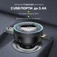 FM трансмиттер Baseus TG-CCLH-01 Bluetooth 5.0, автомобильный модулятор в прикуриватель, 2 USB 3.4A hands-free, дисплей напряжения - изображение 4