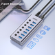 USB-хаб UNITEK H1314A на 7 портів USB 3.0 з блоком живлення та вимикачем - зображення 4