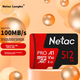 Карта памяти Netac 512 ГБ TF (MicroSD) A1 U3 V30 4K, высокопрочная, для видеорегистраторов и камер видеонаблюдения. Скорость чтения карты: 100 МБ/с. - изображение 4
