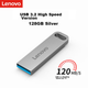 Флеш-накопичувач Lenovo 128 ГБ USB 3.2, серія SX1 Speed Core, сріблястий колір, міцний металевий дизайн, незамінний для бізнесу та офісу - зображення 12