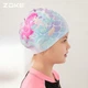Детская плавательная шапочка ZOKE для девочек, силиконовая водонепроницаемая защита для ушей, мультяшный аниме-стиль, удобная, не сдавливает, розовая, 621503238 - изображение 7