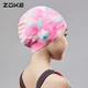 Детская плавательная шапочка ZOKE для девочек, силиконовая водонепроницаемая защита для ушей, мультяшный аниме-стиль, удобная, не сдавливает, розовая, 623503206-3 - изображение 9