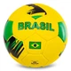 Мяч футбольный №5 PU Гриппи сшит вручную BALLONSTAR BRAZIL FB-0047-793 Желтый-зеленый - изображение 2