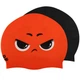 Шапочка для плавания двухсторонняя силиконовая для взрослых MD Reverse Angry M055434 Красный-черный - изображение 2