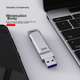 Флеш-накопичувач DM Daimai 128 ГБ USB 3.2, металевий дизайн PD179 Chasing Wind, сріблястий колір, обертовий комп'ютерний USB-накопичувач, автомобільний USB-накопичувач, металевий корпус, високошвидкісне читання та запис - зображення 5
