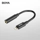 Аудиокабель BOYA, переходник с разъема 3,5 мм TRRS «мама» на разъем Apple Lightning «папа» для наушников, кабель-конвертер для микрофона, соединительный провод, 0,1 метра, BY-K3 - изображение 4