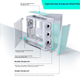 Корпус для материнской платы PHANTEKS G400A белого цвета, формат ATX, с боковыми панелями из стекла и системой водяного охлаждения (4 вентилятора 140 мм / сетчатая панель / поддержка водяного охлаждения 360 мм / 5090). - изображение 8
