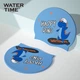 Шапочка для плавания WATERTIME Shuichuan детская силиконовая с защитой ушей, принт «динозавры» - изображение 7