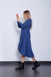 Женское асимметричное дизайнерское платье миди Modna KAZKA MKPR140623-2 - 48, Синій - изображение 2