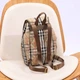 Женский рюкзак Burberry бежевый с коричневым цвет артикул 76590 - изображение 2