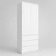Шкаф для одежды NR-16S, 3 ящика, полки, без ручек, ЛДСП, 80×50×211 см Белый (NR-16S Белый) - изображение 1