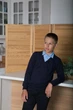 Кофта для хлопчика з імітацією сорочки трикотажна синя з блакитним SmileTime Scholar чорна зріст 146 (OX26-01-7) - зображення 1