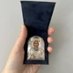 Серебряная икона Св Николай с позолотой в бархатном чехле-подставке, дорожная, карманная - изображение 4