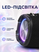 Портативна Bluetooth колонка акустична система 20 Вт з потужним басом LED-підсвіткою 25×10,8×10,7 см чорна (49676165) - зображення 2