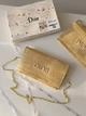 Сумка жіноча Christian Dior Raffia Clutch Pouch бежевий солом'яний клатч рафія (156) - зображення 1