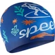 Шапочка для плавания детская Speedo SLOGAN PRT CAP JU/JF/JM сине-оранжево-бирюзово-белая 8-0838616700 - изображение 1