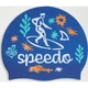 Шапочка для плавания детская Speedo SLOGAN PRT CAP JU/JF/JM сине-оранжево-бирюзово-белая 8-0838616700 - изображение 2
