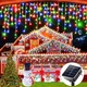 AMill Сонячні Світильники у Формі Бурульки — 162LED Феєричні вогні з 8 режимами для Різдва, - зображення 1