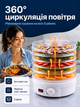 Сушилка для овощей и фруктов GRUNHELM BY1102 электрическая дегидратор для продуктов 250W, сушилка для грибов ягод мяса и овощей с регулировкой температуры 35 70°C, защита от перегрева, круглая, белая - изображение 2