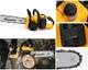 Цепная пила Electric Saw DT 1291 с двумя аккумуляторами 16 дюймов 406 см желтая для сада и заготовки дров мощный автономный инструмент для быстрой распиловки толстых веток и стволов деревьев с эргономичной конструкцией и двумя рукоятками - изображение 4