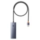 USB-хаб Baseus UltraJoy Series 4xUSB-A 3.0 1xUSB-C 5V 50cm Grey (6932172653217) - зображення 2