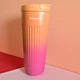 Термокружка Starbucks Ombre Pink-Orange Ribbed Travel Mug 472 мл - изображение 1