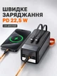Повербанк 50000 mah 22.5W Qinetiq RQ-50 з LED дисплеєм і швидкою зарядкою PD/QC 3 порта кабель Type-C в комплекте powerbank 50 000 павербанк для телефона apple айфона iphone самсунг samsung роутера універсальний павербанк з ліхтариком + кабель gray - зображення 5
