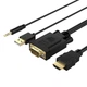 Kabel Orico XD‑VATH VGA i miniJack 3.5 mm na HDMI Full HD 60 Hz z zasilaniem USB 5 m Black (6936761873635) - obraz 1