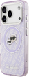 Etui na smartfon Karl Lagerfeld IML Glitter Karl & Choupette Heads Logo MagSafe do Apple iPhone 17 Pro Purple (3666339498917) - obraz 2
