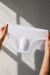 Мужские трусы брифы ультратонкие ⬩ полупрозрачные бесшовные 3D ⬩ Menmode белый L - изображение 3