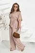 Костюм жіночий брючний із блузою на запах Armani 12660 50-52 Бежевий - изображение 2