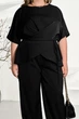 Костюм жіночий брючний із блузою на запах Armani 42660 58-60 Чорний - изображение 4