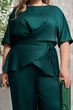 Костюм жіночий брючний із блузою на запах Armani 52660 46-48 Зелений - изображение 4