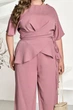 Костюм жіночий брючний із блузою на запах Armani 62660 46-48 Фрезовий - изображение 4