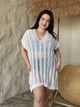 Женская пляжная туника PLUS SIZE полупрозрачная свободного кроя легкая Полиэстер One Size Белый (SW4038/1) - изображение 1