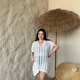Женская пляжная туника PLUS SIZE полупрозрачная свободного кроя легкая Полиэстер One Size Белый (SW4038/1) - изображение 3