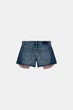 Шорти z1975 mom fit з необробленим краєм Zara 4083/039 M/38 Сині (0408303940738) - зображення 9